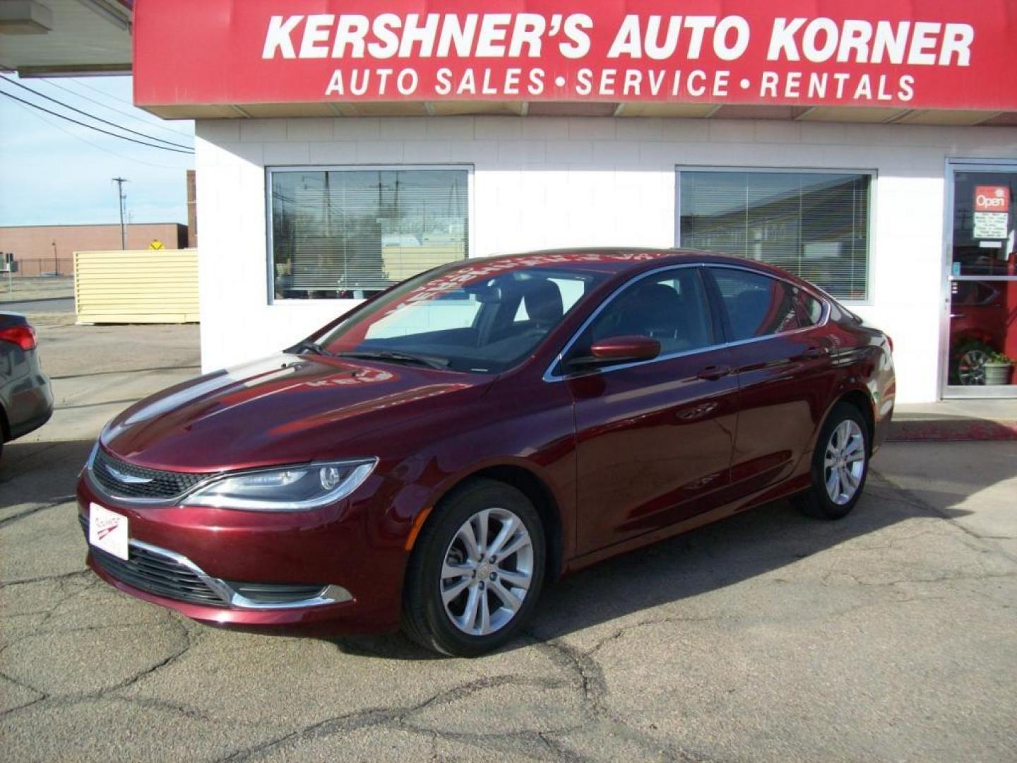 2015 Red /Graphite Grey Chrysler 200 Limited (1C3CCCAB7FN) with an L4, 2.4L engine, Automatic transmission, located at 220 West South St., Hastings, NE, 68901, (402) 461-3161, 0.000000, 0.000000 - 4 Cyl. Sunroof, Alloy Wheels, Back-up Camera, 48,xxx Miles - Photo#0